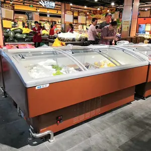 वाणिज्यिक सुपरमार्केट ग्लास दरवाजा मछली मांस प्रदर्शन रेफ्रिजरेटर गहरे फ्रीजर - Product Image 1