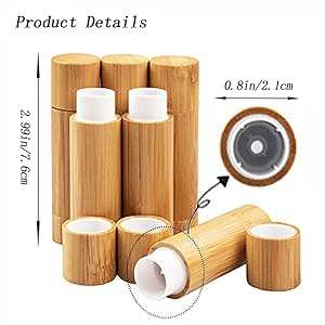 Bamboo <b>Lip</b> Balm Tubes 5ml Refillable Empty Lipstick <b>Lip</b> <b>Gloss</b> Containers for DIY Standing Type Single Tier Modern - Product Image 3