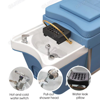Table de massage de luxe thaïlandaise pour spa capillaire, lit de shampoing avec bac indépendant, lit de coiffure électrique pour spa