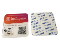 Placas NFC para Instagram, Código QR Dinámico Personalizable, Logotipo, Placa NFC de Acrílico PVC, Soporte NFC, Placa NFC para Reseñas de Google