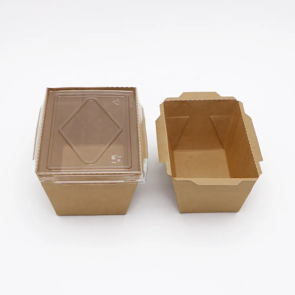 Wholesale eco craft natrual the kraft paper take-out lunch box boxes tray for food