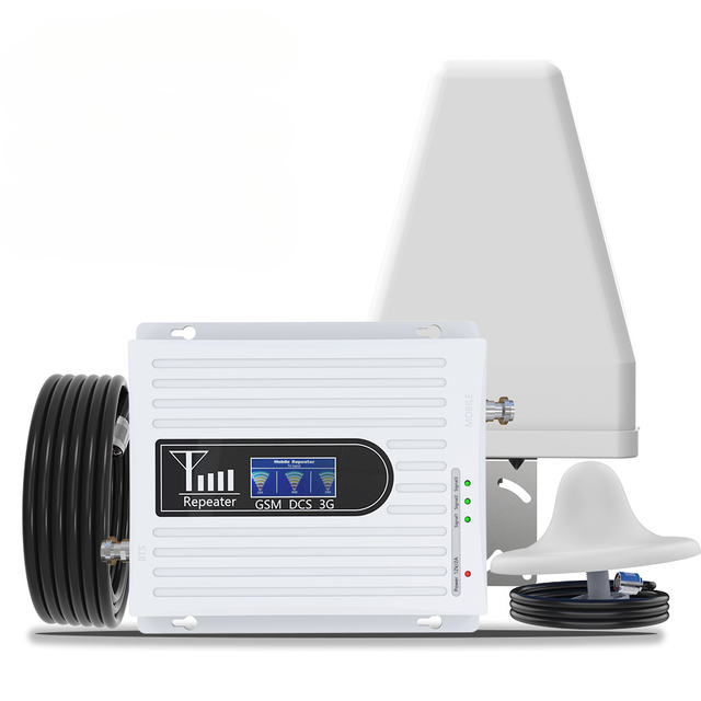 Tianluan HX00777-Dual Network Booster 3G Repeater Enhance Cellular Signal for Hotels Community Office 500-1000sqm Coverage 70dB