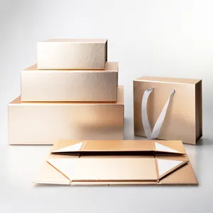 Hot Fancy Magnet Box Carton Black Rigid Flat Luxury Magnetic Folding Storage Paper Gift Box With Ribbon