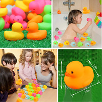 Venta al por mayor de fábrica: Patitos de goma multicolor, juguetes de pato de goma amarillo, juguetes de goma para bañera, patitos que chirrían y flotan, juguetes de baño para bebés.
