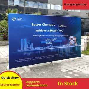 Stand de Exhibición Pop-Up Azul Personalizado A092 <span class=keywords><strong>para</strong></span> Transmisiones en Vivo Promocionales y Exposiciones con Fondo Decorativo y Pared de Registro - Product Image 5