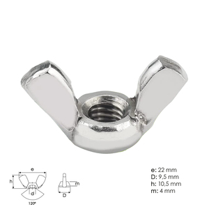 Dado a farfalla zincato M5 DIN315 Qualità 6.0 - Product Image 1