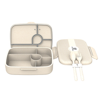 Boîte à lunch portable en paille de blé à 5 compartiments, étanche, monocouche, pour étudiants