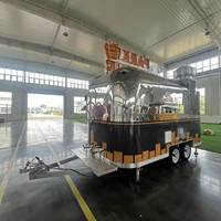 Food truck, remorque à café, camion de vente ambulante, camionnette alimentaire, chariot à hot-dogs, petite remorque alimentaire vintage, entièrement équipée