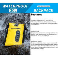 Logo personnalisé 500D PVC Bâche 30L Roll Top Sac à dos de randonnée résistant à l'eau pour hommes Camping en plein air Activités d'alpinisme