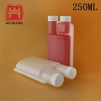 Laboratoire en plastique 100ml 250ml 500ml 1000ml conteneur de mesure Double bouteille de dosage à Double chambre bouteille à Double cou