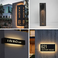 Boîte lumineuse LED publicitaire extérieure pour numéros de maison, d'appartement ou d'hôtel, signalétique personnalisée en acier inoxydable résistant à l'eau