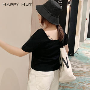 แฮปปี้ ฮัทเสื้อถักผู้หญิงไซส์ใหญ่ แขนสั้น สีพื้น วิสโคส N7057 - Product Image 1