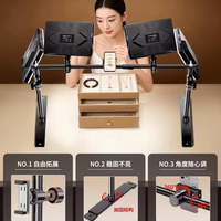 Système de support de photographie, mini support de bureau portable, éclairage de remplissage pour streaming, support de prise de vue aérienne réglable, support de fond
