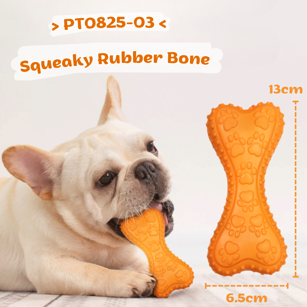 [PT0825-03] Os en caoutchouc grinçant-Orange