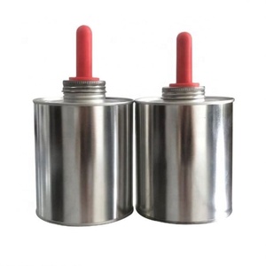 2026 100ml Screw <b>Top</b> Pvc Cement Tin Can Adhesive Metal Jar With Brush - Product Image 4
