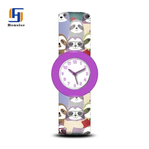 공장 가격 도매 새로운 도착 실리콘 부드러운 만화 아이 슬랩 밴드 시계