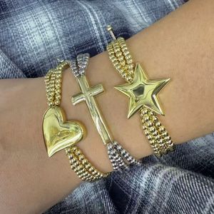 LS-B9150 Braccialetto con Lettere "DIOS/AMOR/FE/LOVE" in Oro e Argento, Bracciale con Perline Regolabile alla Moda per Donna - Product Image 5