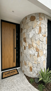 Pierre Union YLX-01 – Pierre naturelle écologique et durable, empilable aléatoirement, ardoise jaune-grise rouille, pour murs extérieurs et intérieurs modernes - Product Image 1