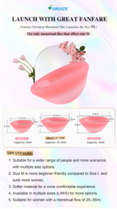 Disco <span class=keywords><strong>Menstrual</strong></span> Reutilizable Personalizado al por Mayor, Disco <span class=keywords><strong>Menstrual</strong></span> de Silicona de Grado Médico con Aplicador y Vaso Esterilizador - Product Image 2