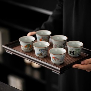 ถ้วยชา กงฟู เคลือบลายแตกแบบเตาเผา Ru, ถ้วยชาเซรามิกจีนโบราณ, ถ้วยชาเซน - Product Image 1