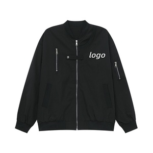 Chaqueta Americana de Estilo Urbano con Cremallera Decorativa, Chaqueta de Béisbol Funcional, Chaqueta Informal Tipo Cárdigan - Product Image 2