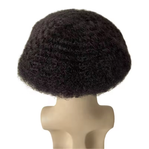 En stock, toupet <span class=keywords><strong>afro</strong></span> bouclé crépu en <span class=keywords><strong>cheveux</strong></span> indiens Remy ondulés de 6 mm, <span class=keywords><strong>cheveux</strong></span> courts pour hommes, dentelle complète, sans perte de <span class=keywords><strong>cheveux</strong></span> - Product Image 4