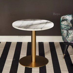 <span class=keywords><strong>Table</strong></span> de restaurant en marbre blanc pour 2 personnes, base noire, <span class=keywords><strong>table</strong></span> de <span class=keywords><strong>bistrot</strong></span> en marbre Carrera, pieds en <span class=keywords><strong>fonte</strong></span>, tables à manger - Product Image 6