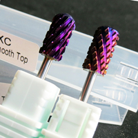 Foret à ongles en carbure de tungstène 4XC de 3/32 po, à surface lisse et forme cylindrique large, outil professionnel pour la manucure et le retrait de poudre à immersion
