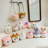 Sac à dos en peluche ours rose mignon pour unisexe, style Lolita, couleur personnalisée, cadeau avec logo personnalisé et rembourrage en coton PP