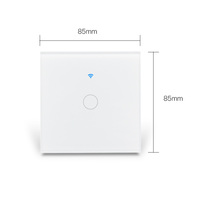 Smart Life Tuya App Control Wifi Interrupteur d'éclairage EU 86mm 1/2/3 gang Panneau d'écran tactile en verre Wi-Fi Applique murale Interrupteurs intelligents
