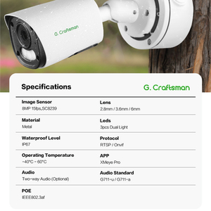 GX-YUFD-M8C <span class=keywords><strong>moins</strong></span> <span class=keywords><strong>cher</strong></span> économique bas prix bonne qualité 8MP 4K IP CCTV caméra de Surveillance de sécurité pour la sécurité résidentielle à domicile - Product Image 2