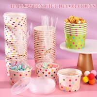 Emballage compostable avec logo personnel imprimé personnalisé gobelet jetable en papier de crème glacée de 32oz avec couvercles et cuillère