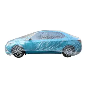 Film PE Transparent jetable, housse de voiture, étanche à la poussière et à l'eau, pour toutes les intempéries, compatible avec berline