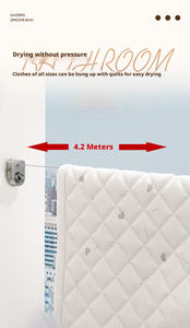 En gros, Séchoir à linge mural rétractable portable moderne en câble d'acier inoxydable pour intérieur, double ligne - Product Image 2