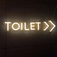 Enseigne lumineuse en acrylique à led avec logo personnalisé enseigne lumineuse en acrylique avec lumières à led claires pour la direction des toilettes