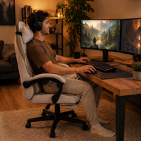 SILLA GAMER Chaise de jeu ergonomique de style racing avec accoudoirs articulés