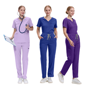 Conjuntos de uniformes de Enfermería de clínica Dental de fábrica, trajes médicos de manga corta para mujeres, uniformes de Hospital ecológicos - Product Image 2