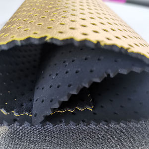 Tela de neopreno SBR perforada con revestimiento de PU de Velcro de bucle para capa de barbería Piezas de corte de costura personalizadas Patrón de sirena Reino Unido Pakistán - Product Image 2