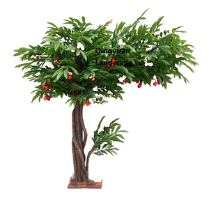 Vendita calda albero di pera di pesco artificiale finta albero di biancospino litchi e albero da frutto all'aperto supermercato Hotel parco arredamento - Product Image 4