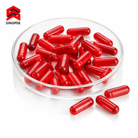 Capsules vides en pullulan rouge vif brillant, couleur profonde et vibrante, pour une forte reconnaissance de marque, impression de logo personnalisée, GMP
