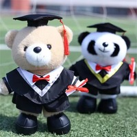 Cadeaux pour diplômés : Peluche personnalisée avec logo, ours en peluche personnalisé avec toge de graduation pour la saison des diplômes