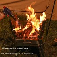 Poêle à bois portable Luling en acier inoxydable avec foyer visuel et verre microcristallin pour chauffage extérieur et équipement de barbecue