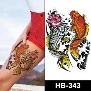 Tatouages temporaires pour le corps et les bras, motif poisson koi, pour femmes et hommes adultes - Product Image 3
