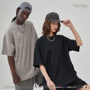 Camiseta de Manga Corta para Hombre 2024 de Alta Calidad, 230G, Doble Hilo de Algodón, Color Sólido, Estilo Holgado FOG - Product Image 2