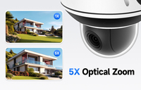 8MP 5X Optical Zoom Outdoor IR Mini Dome PTZ POE IP Security Camera Pan Tilt AI Detection Two-way Audio SD Slot NDAA Compliant