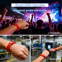 Bracelet en silicone RFID personnalisé avec logo par sublimation, code QR, étanche, double fréquence 13,56 MHz 125 kHz, fabrication OEM ODM