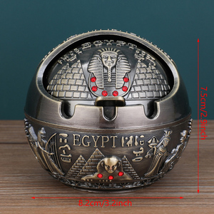Asbak logam retro kreatif rumah asbak antilalat abu dengan ornamen penutup Mesir - Product Image 3