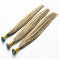 Extensions de cheveux en micro-perles à double trame, cheveux humains européens, vente en gros