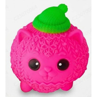 Nouveau produit transfrontalier, jouet chat mignon avec chapeau de Noël, jouet à presser en TPR, cadeau de Noël, en stock en gros.