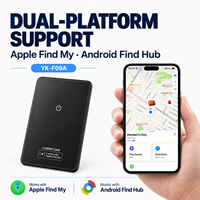Carte de localisation intelligente en gros YK-F09A compatible Apple Find My et Android Find Hub, Bluetooth, recharge sans fil, anti-perte, OEM